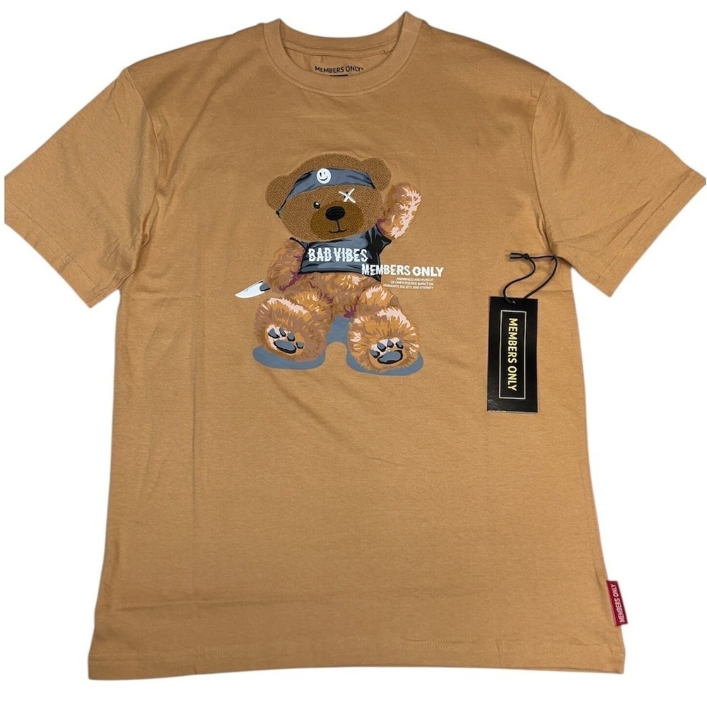 Members Only Graphic T Shirt Mens Medium Teddy Bear Bad Vibes Streetwear NWT